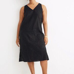 Madewell linen blend v neck tank midi dress